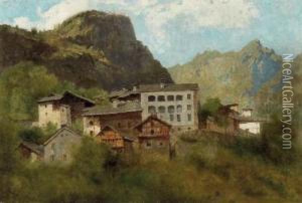 Paese Di Montagna Oil Painting - Angelo Beccaria
