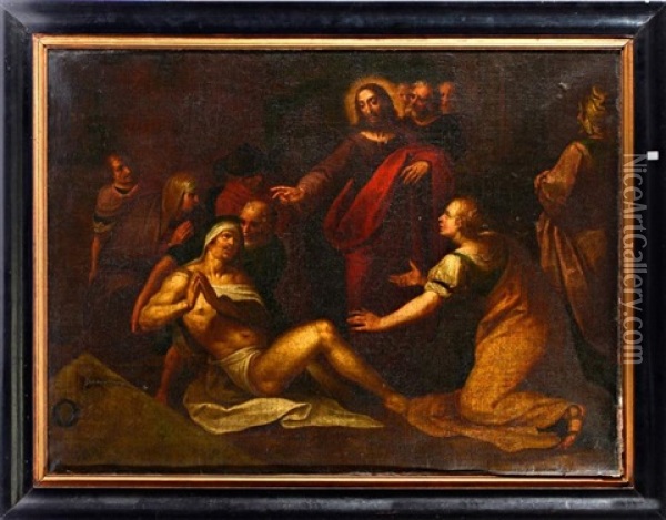 La Resurrection De Lazare Oil Painting - Ambrosius Francken the Elder