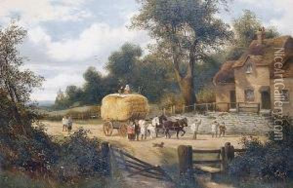 The Haywagon Oil Painting - Charles Vickers