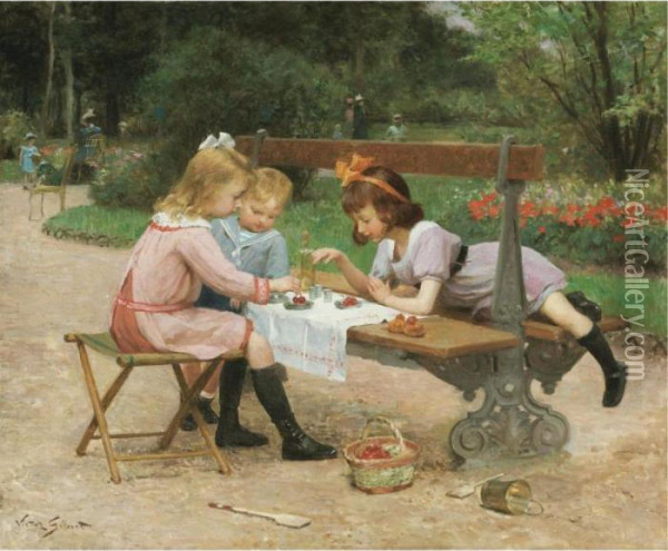 A Tasty Snack Oil Painting - Victor-Gabriel Gilbert