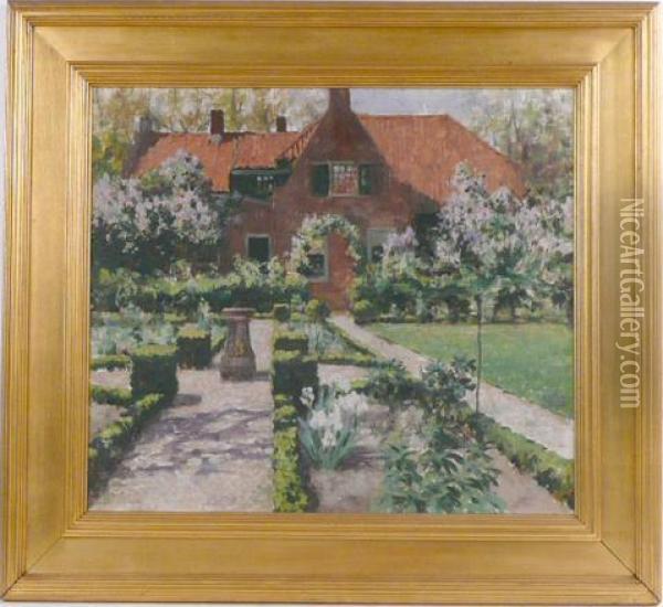 Country Manor And Gardens Oil Painting - George Hitchcock