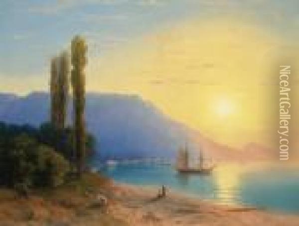 Sunset Over Yalta Oil Painting - Ivan Konstantinovich Aivazovsky
