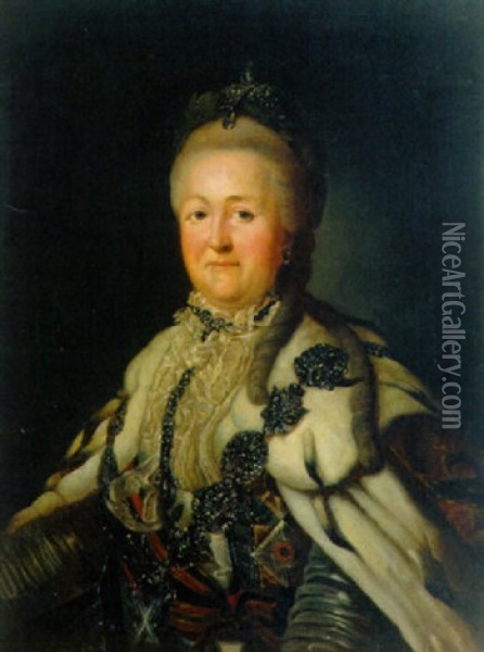 Bildnis Katharina Die Grose Von Rusland Oil Painting - Johann Baptist Lampi the Elder