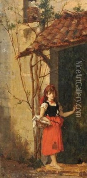 Le Petit Chaperon Rouge Oil Painting - Jean-Baptiste (James) Bertrand