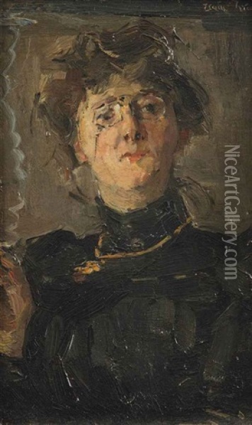 Portrait Of The Artist Therese Van Duyll-schwartze Oil Painting - Isaac Israels