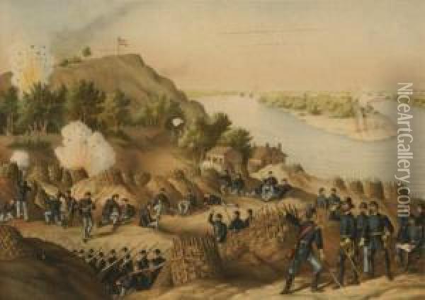 Battle Of Antietam Oil Painting - Kurz & Allison