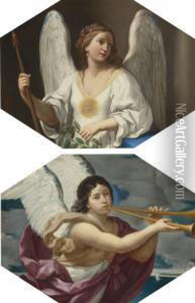 An Allegory Of Fame And An Allegory Of Virtue Oil Painting - Elisabetta Sirani