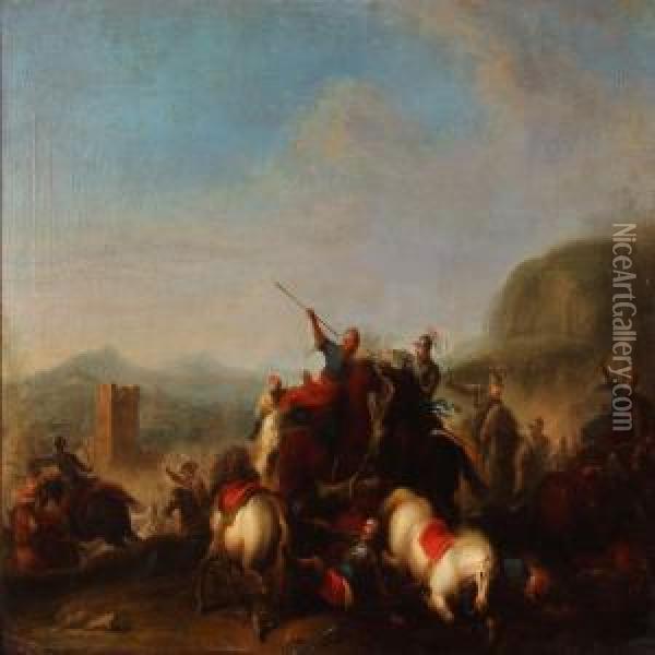 Cavalry Charge Oil Painting - Anthon Christoffer Rude