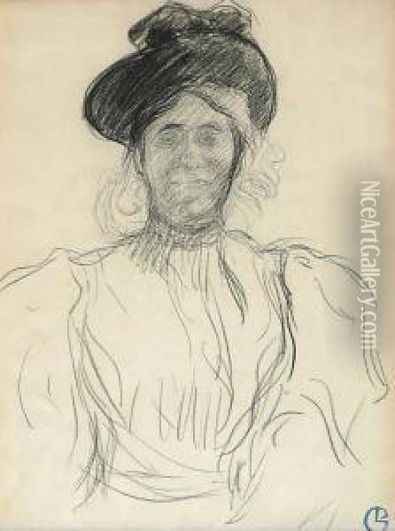 Portrait De Femme En Buste. Oil Painting - Georges Lacombe
