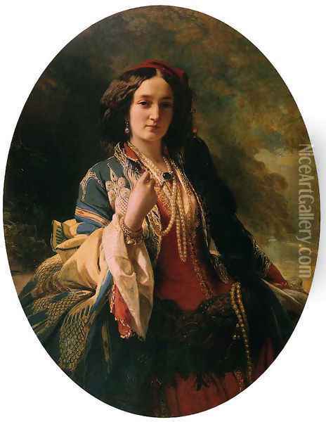 Katarzyna Branicka, Countess Potocka Oil Painting - Franz Xavier Winterhalter