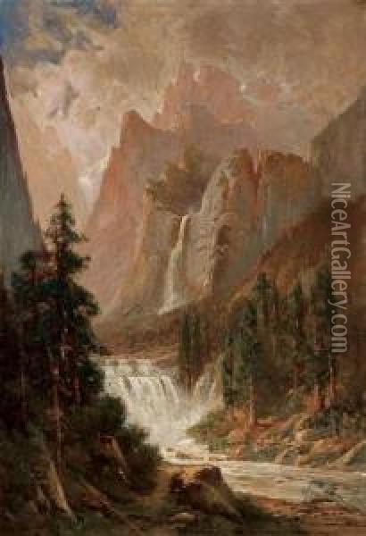 Yosemite Falls Oil Painting - Thomas Hill