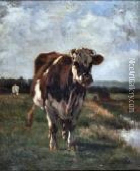 Mucca Al Pascolo Oil Painting - Giuseppe Palizzi
