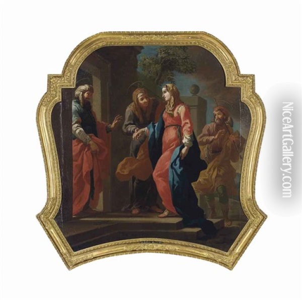 The Visitation Oil Painting - Bartholomaeus Altomonte
