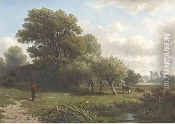 A traveller in a wooded summer landscape Oil Painting - Caesar Van Everdingen