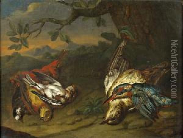 Nature Morte Aux Oiseaux Oil Painting - Ferdinand Phillip de Hamilton