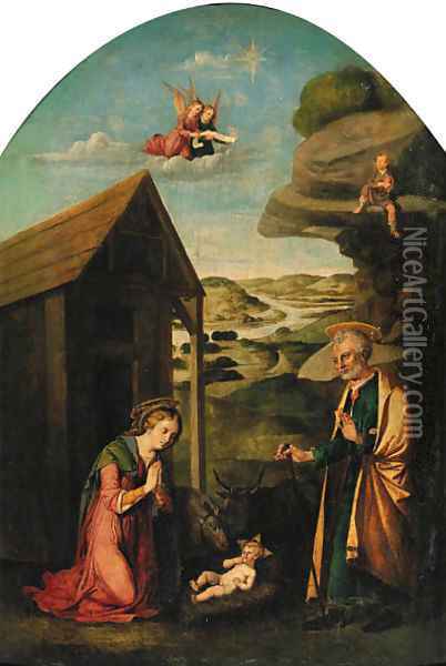 The Nativity Oil Painting - Pellegrino Da San Daniele