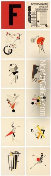 Figurinen Zu: Die Plastische 
Gestaltung Der Elektromechanischen Schau â€¹sieg Uber Die Sonneâ€º Oil Painting - Eliezer Markowich Lissitzky