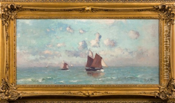 Barque De Peche Par Legere Brise Oil Painting - Frans Hens