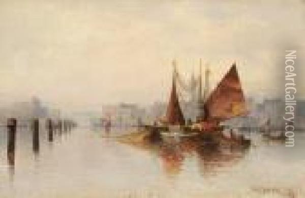 Sudlicher Hafen Von Venedig Oil Painting - Karl Kaufmann
