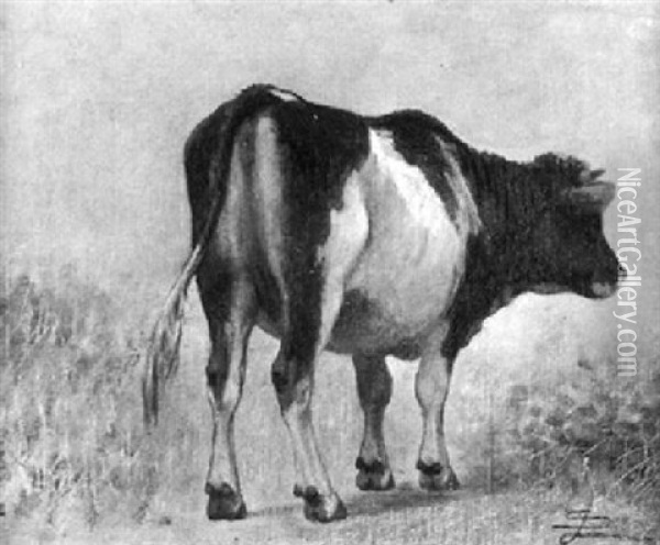 Kuh Auf Der Weide Oil Painting - Luigi Steffani