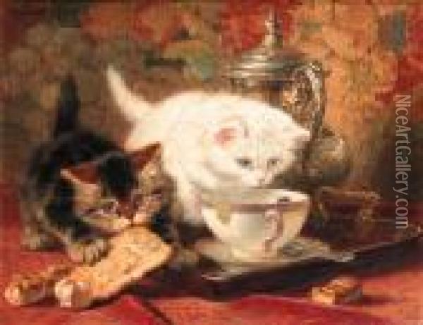 High Tea Oil Painting - Henriette Ronner-Knip