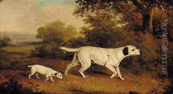 Pointers in a wooded landscape Oil Painting - Henry Bernard Chalon