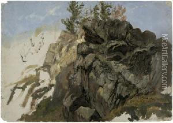 Die Teufelsmauer Im Harz Oil Painting - Hermann Aug. Theodor Tunica