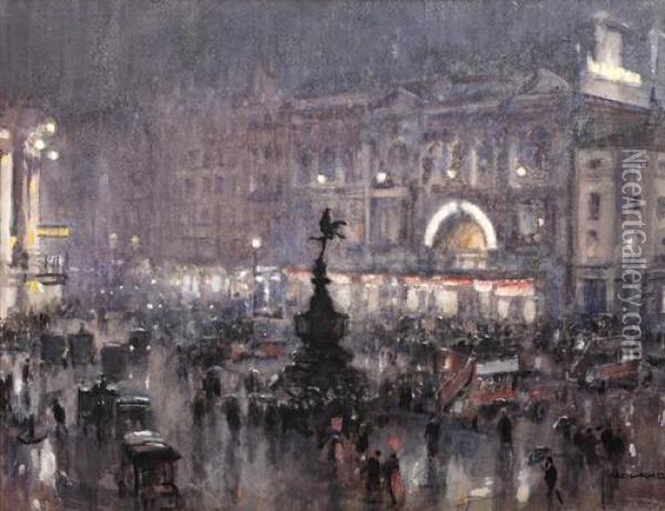 Piccadilly Oil Painting - Cecil G. Charles King