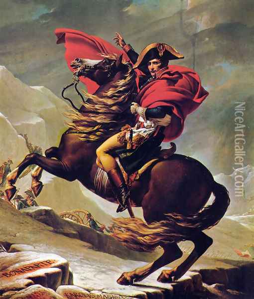 Napoleon Crossing the Alps 2 Oil Painting - Jacques Louis David
