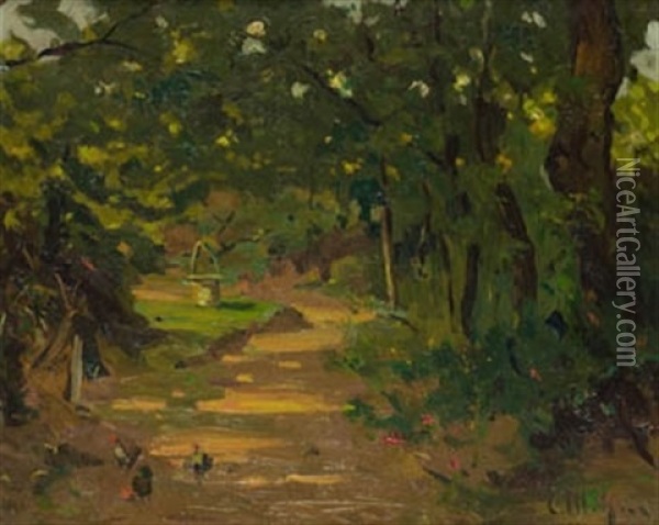 Camino Arbolado Oil Painting - Eliseo Meifren y Roig