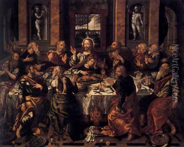 Last Supper Oil Painting - Alonso Vazquez