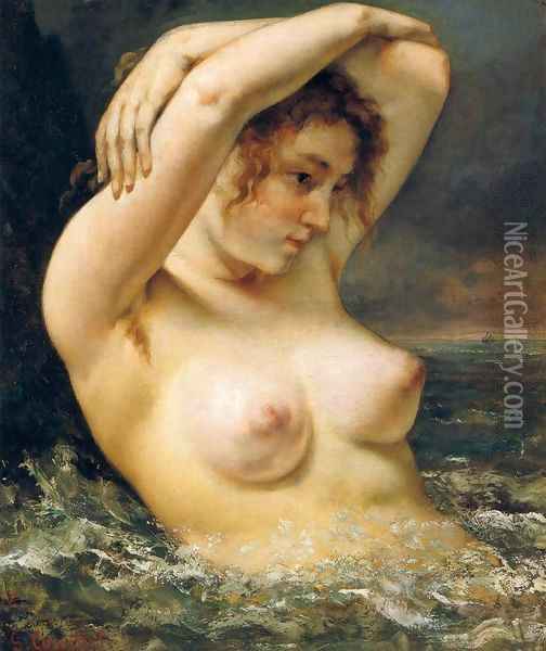 The Woman in the Waves 2 Oil Painting - Gustave Courbet