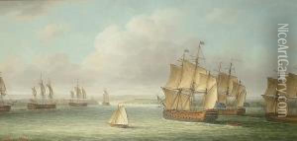 The Returning Fleet Oil Painting - James Hardy