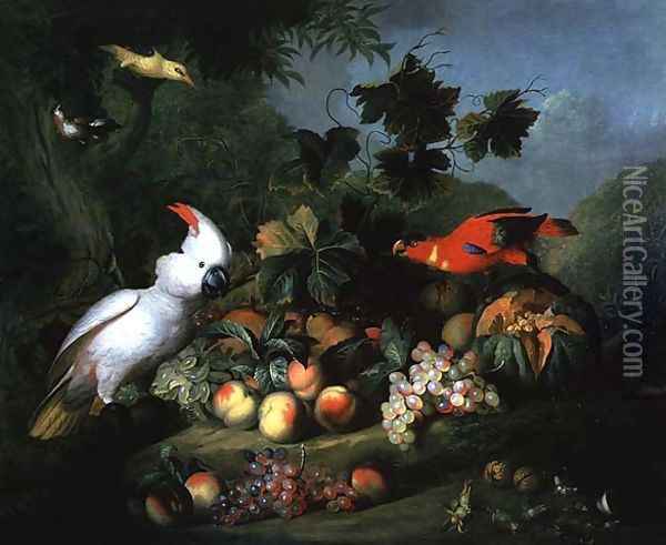 Fruit and Birds Oil Painting - Jakab Bogdany