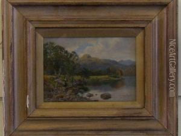 The Head Of Rydale Lake Oil Painting - Harold Moss