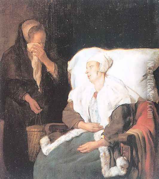 The Sick Girl 1658-59 Oil Painting - Gabriel Metsu