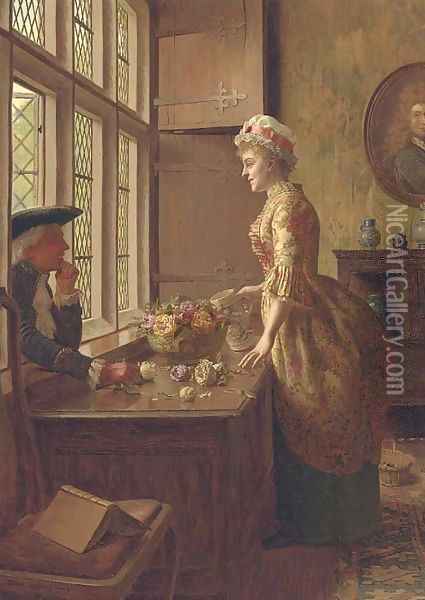 Love at the window Oil Painting - Edwin Hughes