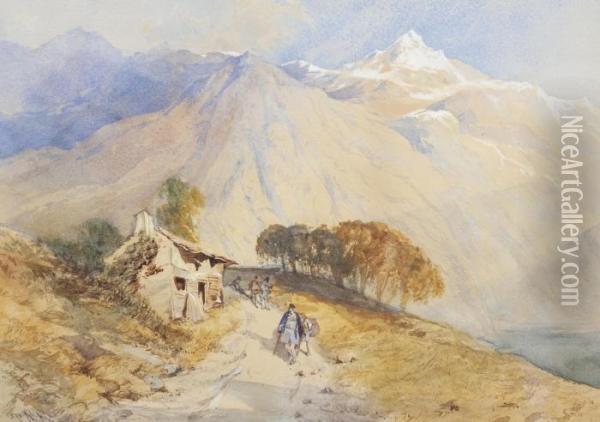 A Mountain Pass Oil Painting - Thomas Miles Richardson
