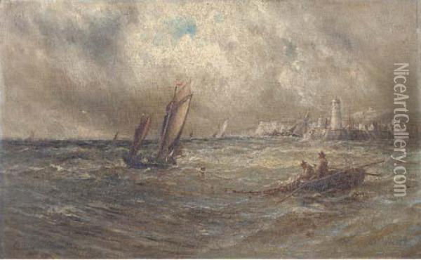 Fisherman Bringing In The Catch Oil Painting - Gustave de Breanski