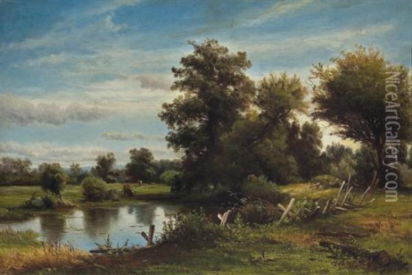 Summer Day By The Brook Oil Painting - Hendrik D. Kruseman Van Elten