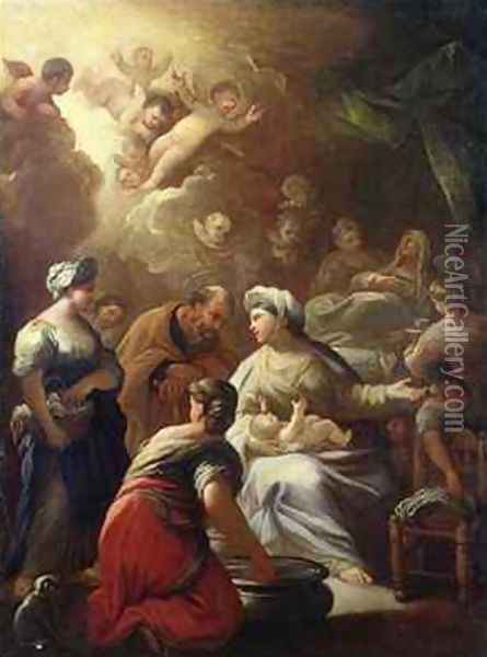 Nativity Oil Painting - Luca Giordano