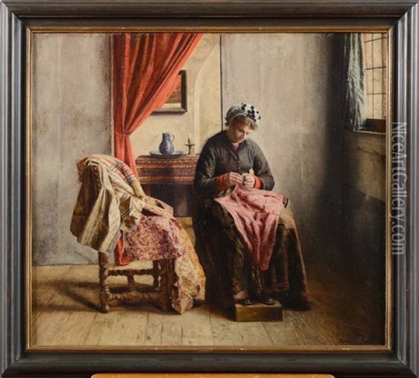 La Couturiere Oil Painting - Henri de Braekeleer