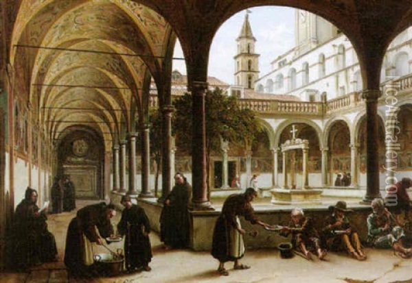 Santa Maria La Nuova A Napoli Oil Painting - Carl Ludwig Rundt