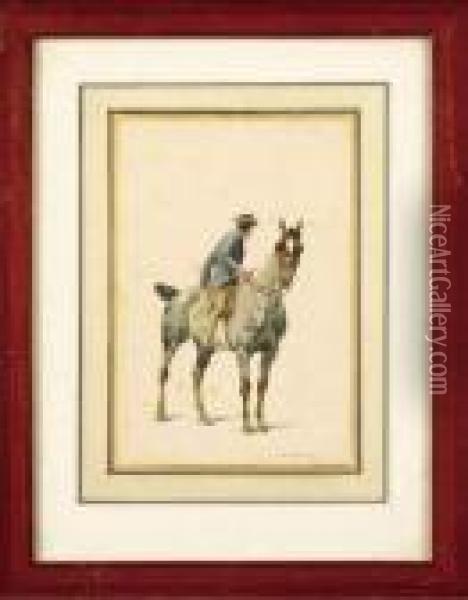 Cavalier A Cheval Oil Painting - Charles Fernand de Condamy