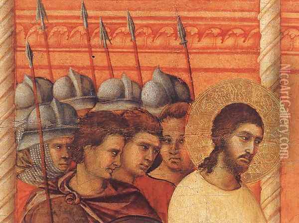 Christ Before Pilate Again (detail) 1308-11 Oil Painting - Duccio Di Buoninsegna