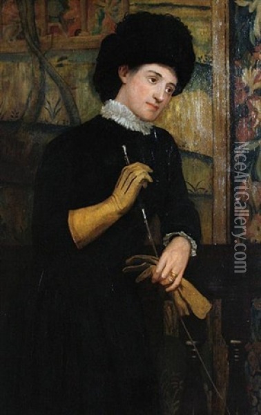 Portrait Of An Elegant Lady Oil Painting - Matthew Ridley Corbet