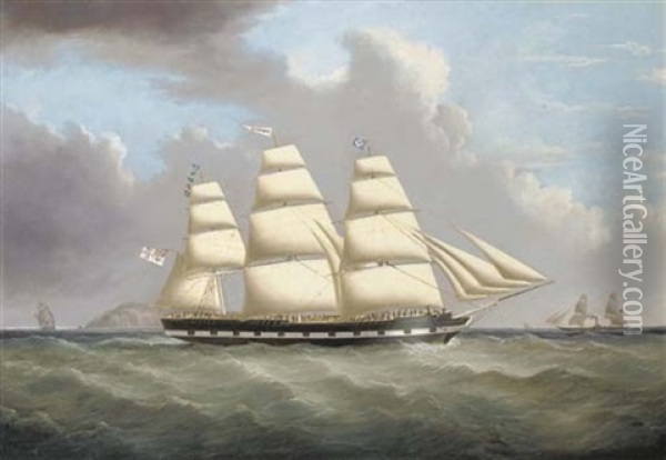 The British Ship "norwood" Outward-bound Off The South Stack, Anglesey Oil Painting - Joseph Heard