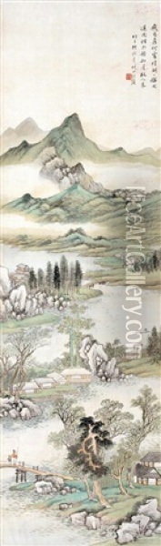 After Wanghui's Landscape Oil Painting -  Wang Kun