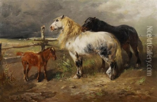 Paardengezin Oil Painting - Henry Schouten
