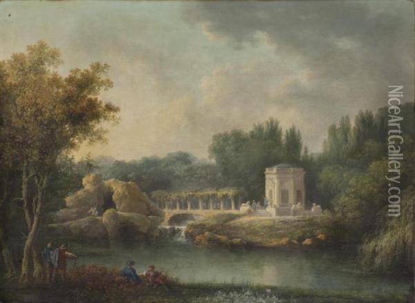 Le Rocher Et Le Belvedere A Versailles Oil Painting - Claude Louis Chatelet